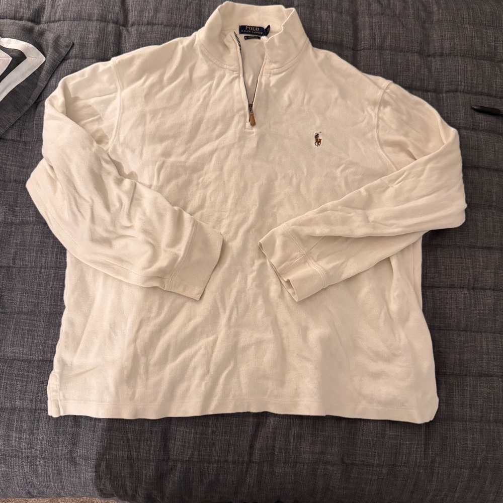 Polo by Ralph Lauren Off-White Quarter-Zip Sweater
